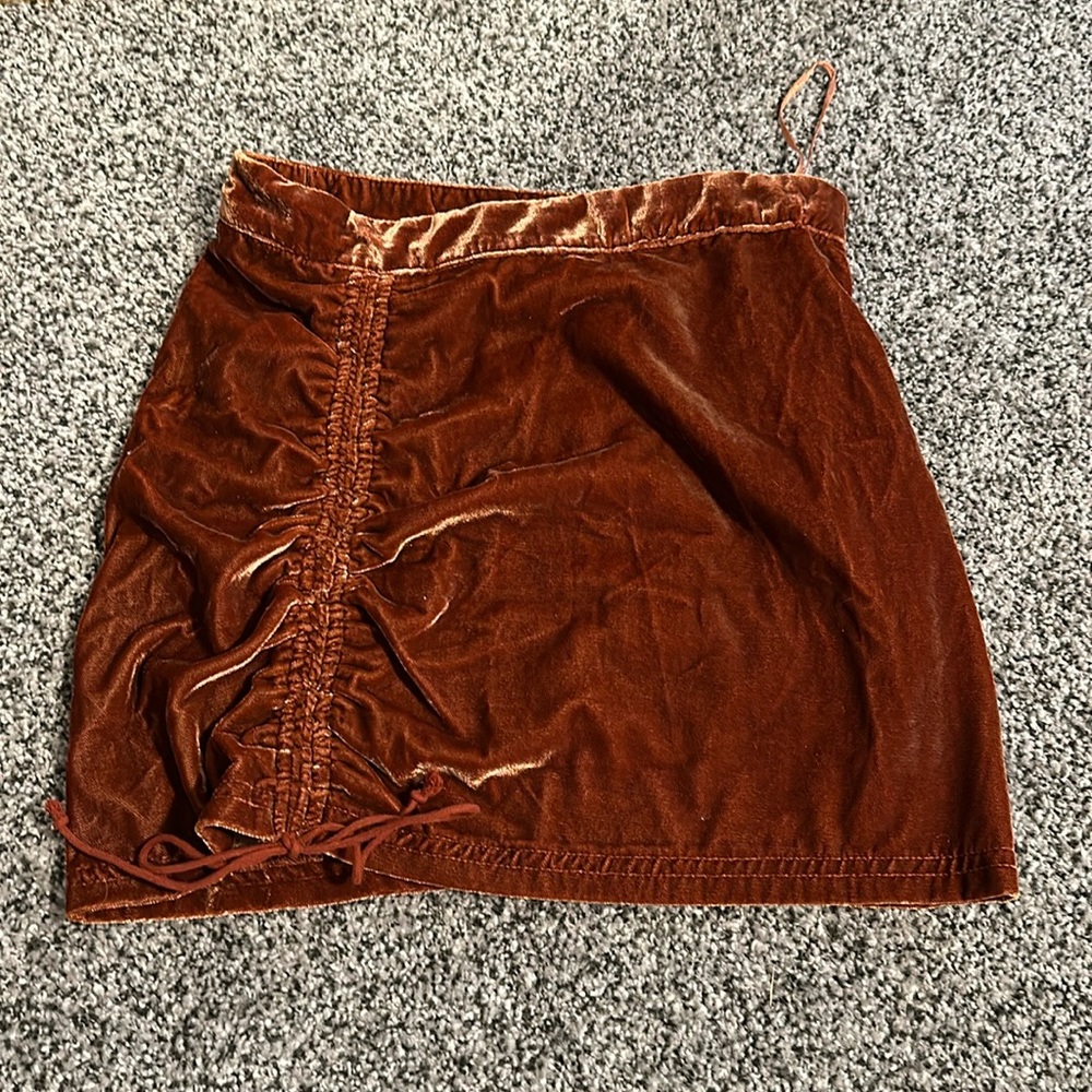 Free People velvet mini skirt